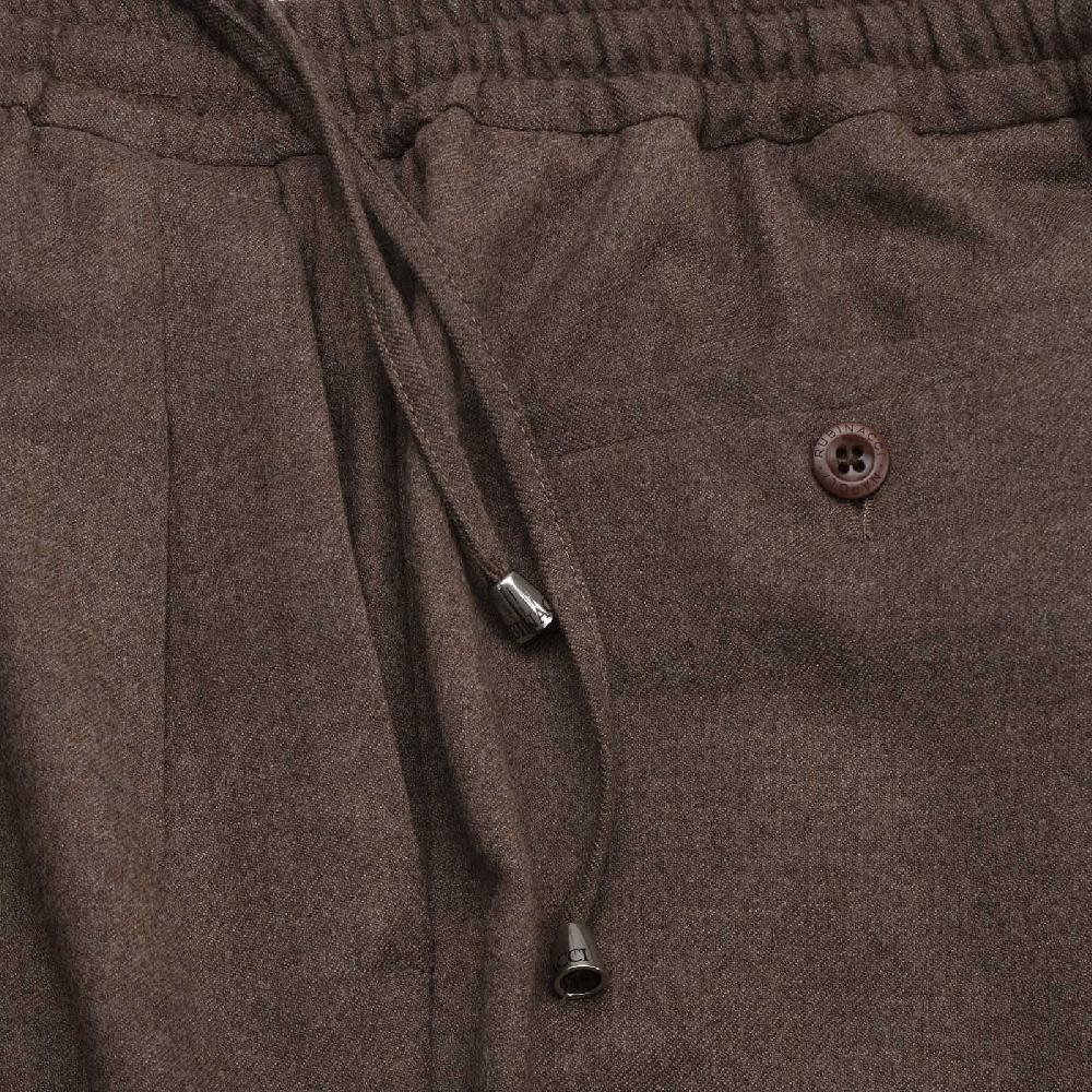 Rubinacci Pantalone leisure in flanella nocciola Fino Al -60%
