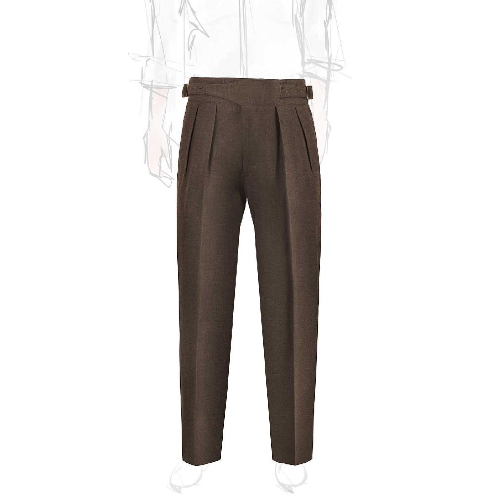 Rubinacci Pantalone manny in flanella nocciola Shopping Online