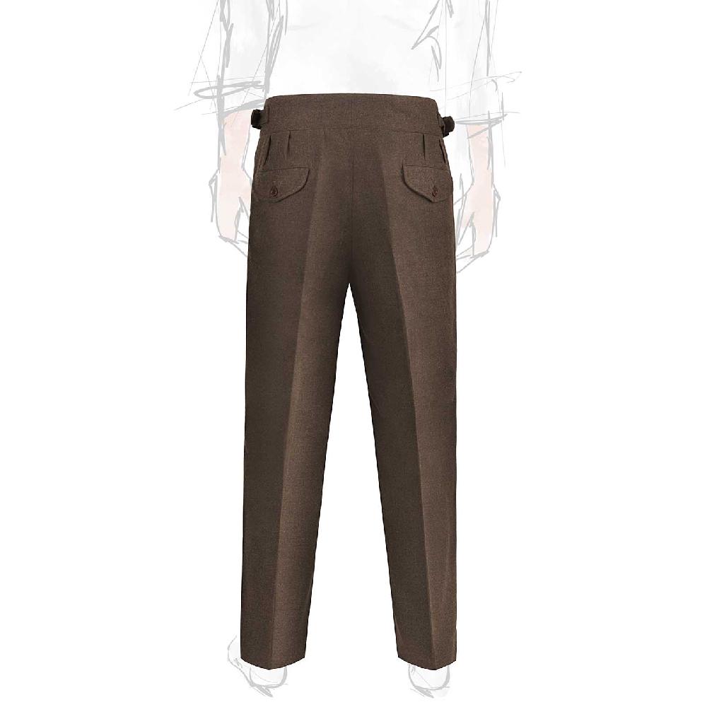 Rubinacci Pantalone manny in flanella nocciola Shopping Online