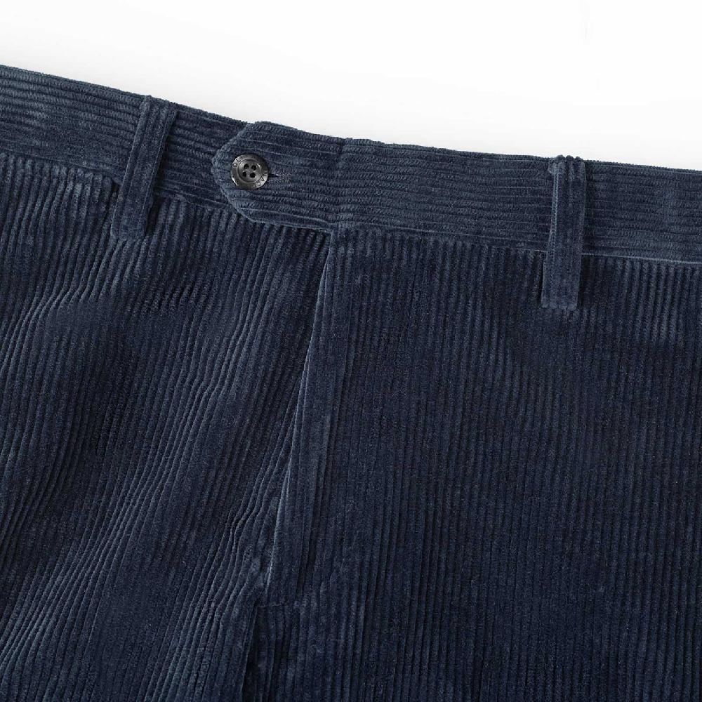 Rubinacci Pantalone in velluto a coste blu Sottocosto