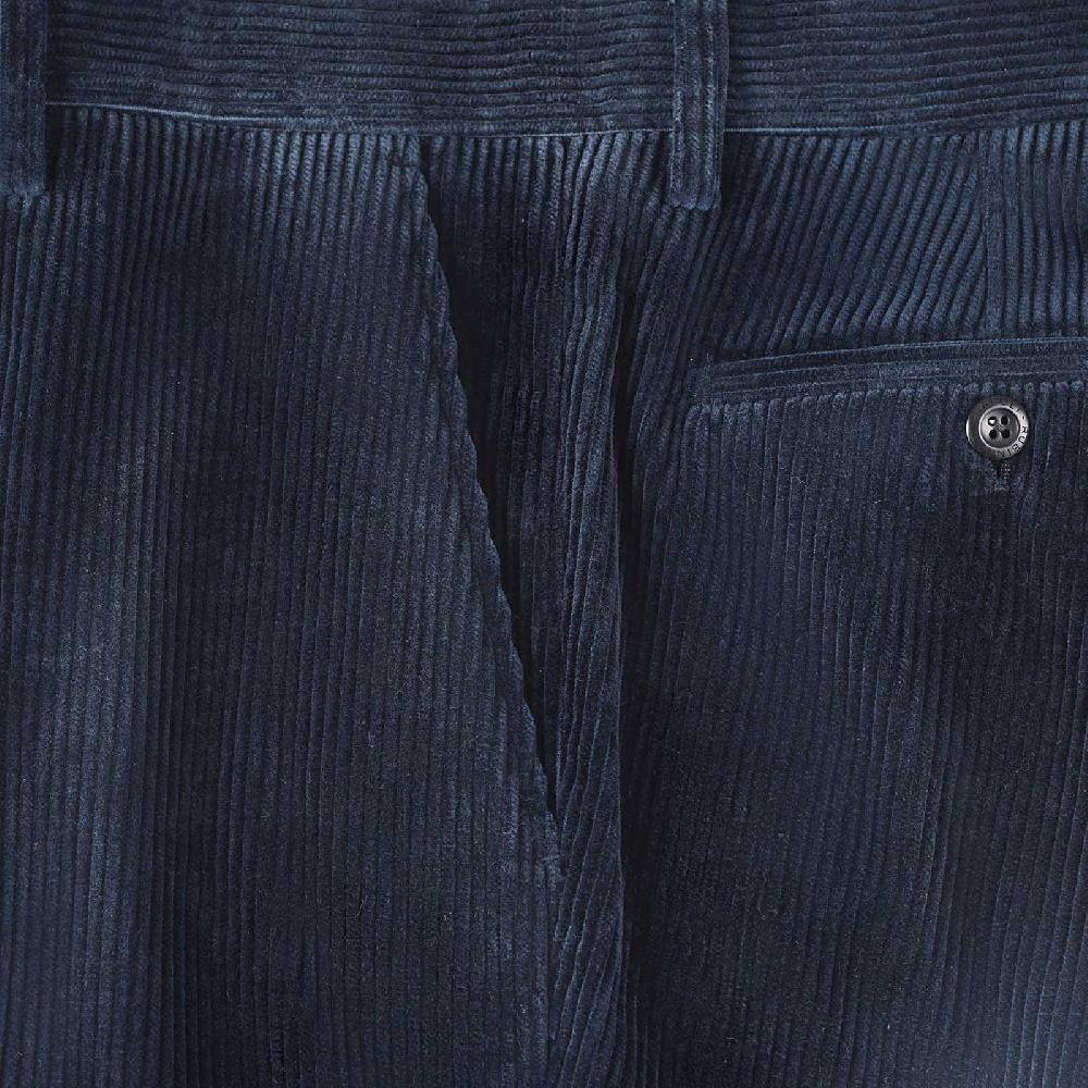 Rubinacci Pantalone in velluto a coste blu Sottocosto
