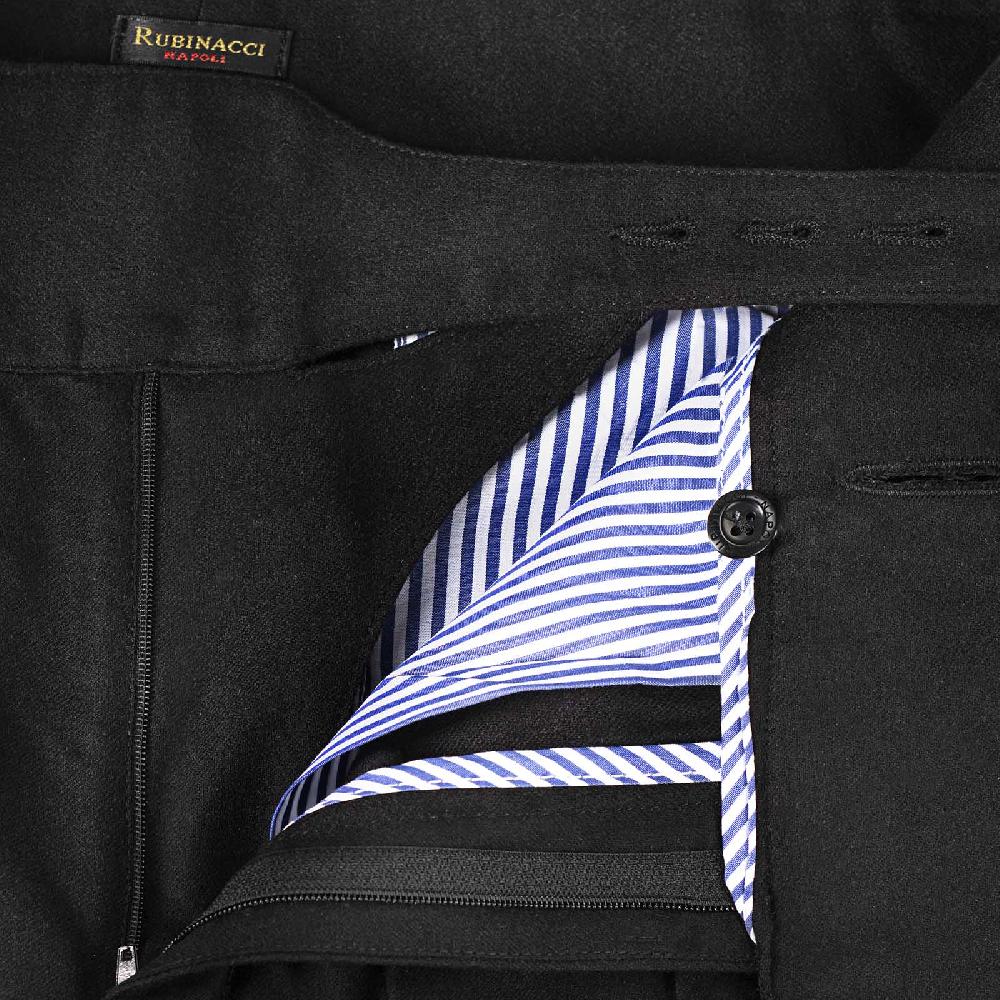 Rubinacci Pantalone manny in flanella nero Novità