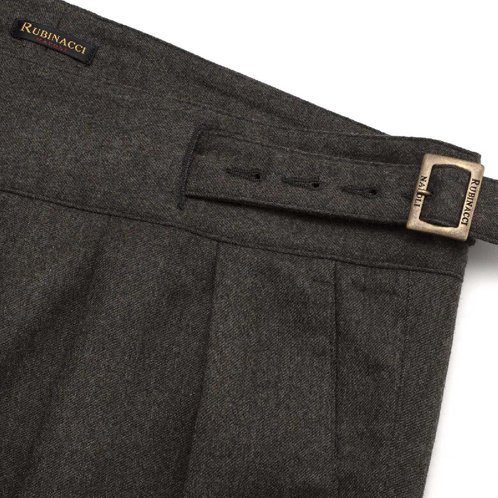 Rubinacci Pantalone manny in flanella verde Offerta