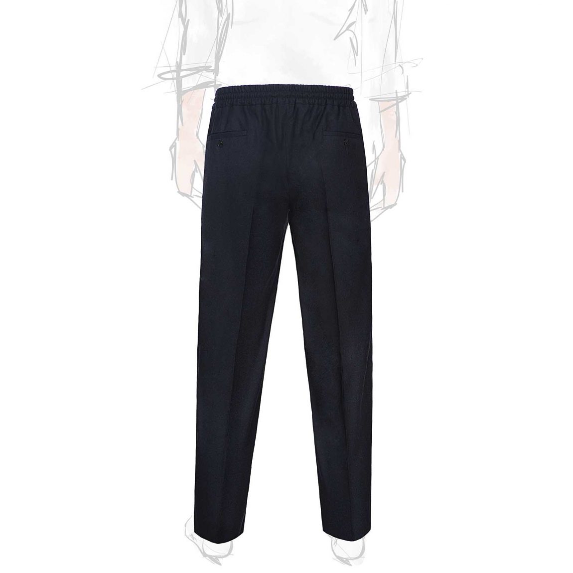 Rubinacci Pantalone leisure in flanella blu Economico