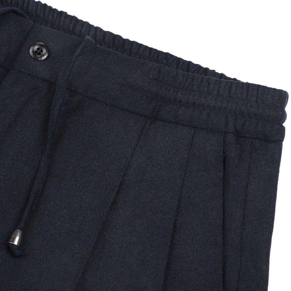 Rubinacci Pantalone leisure in flanella blu Economico