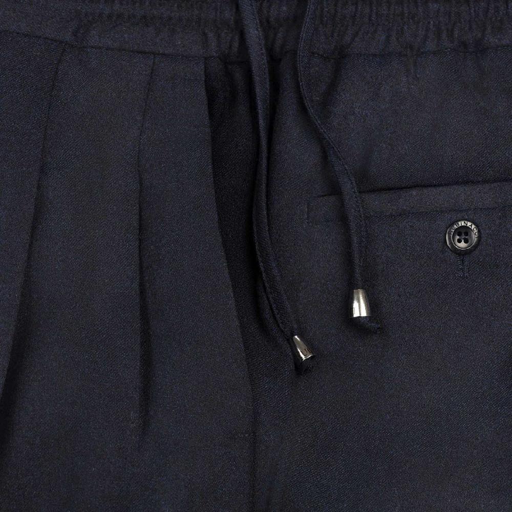 Rubinacci Pantalone leisure in flanella blu Economico
