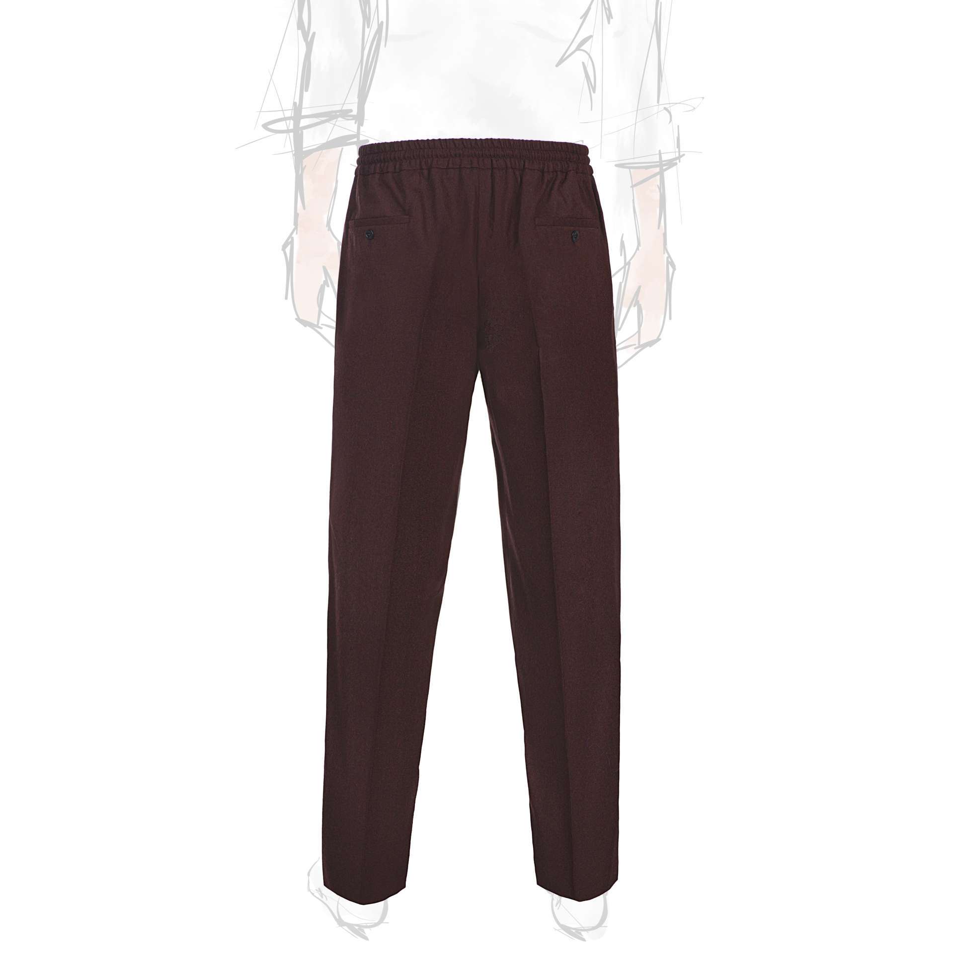 Rubinacci Pantalone leisure in flanella bordeaux Online