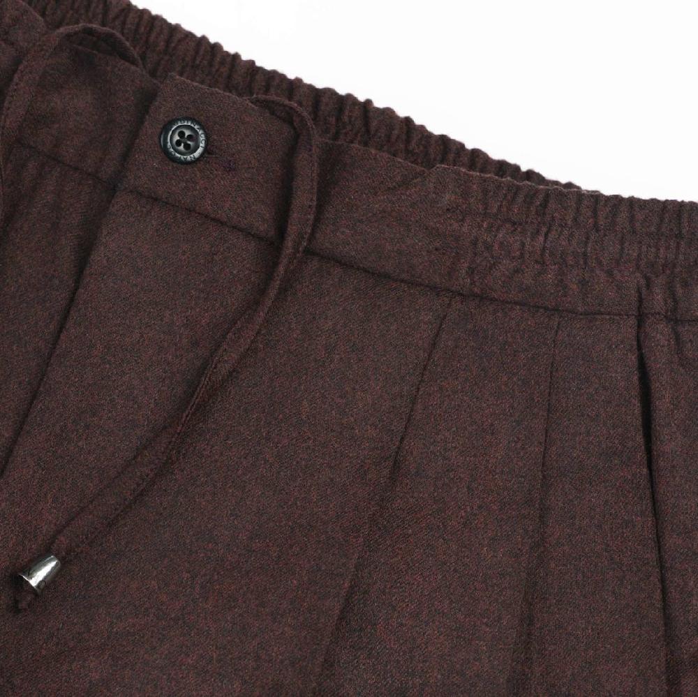 Rubinacci Pantalone leisure in flanella bordeaux Online