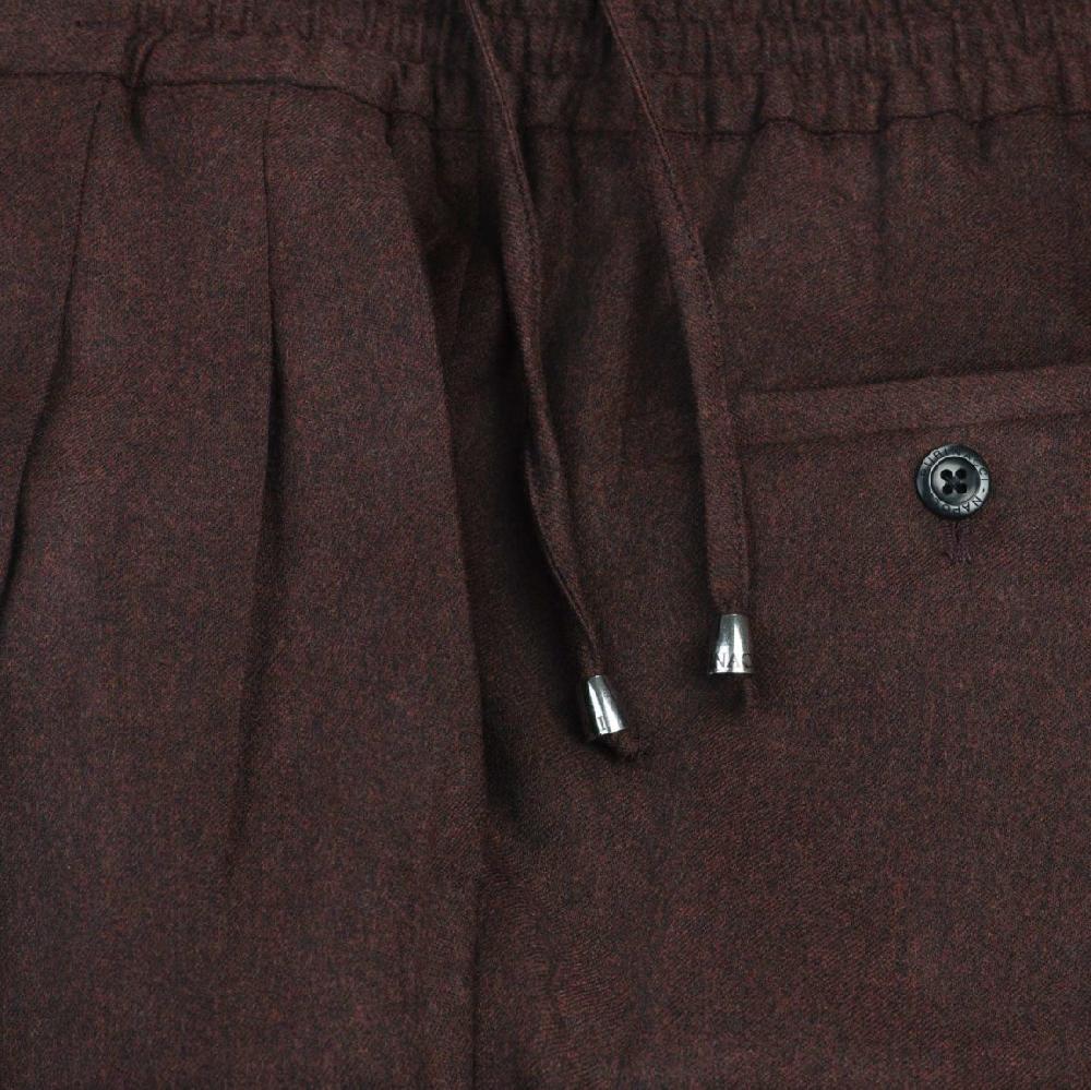 Rubinacci Pantalone leisure in flanella bordeaux Online