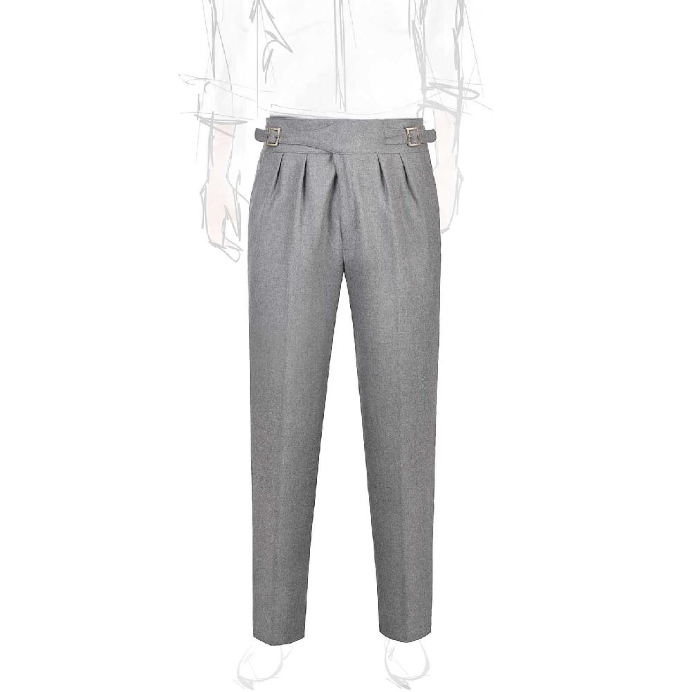 Rubinacci Pantalone manny in flanella grigio chiaro limited edition Offerte