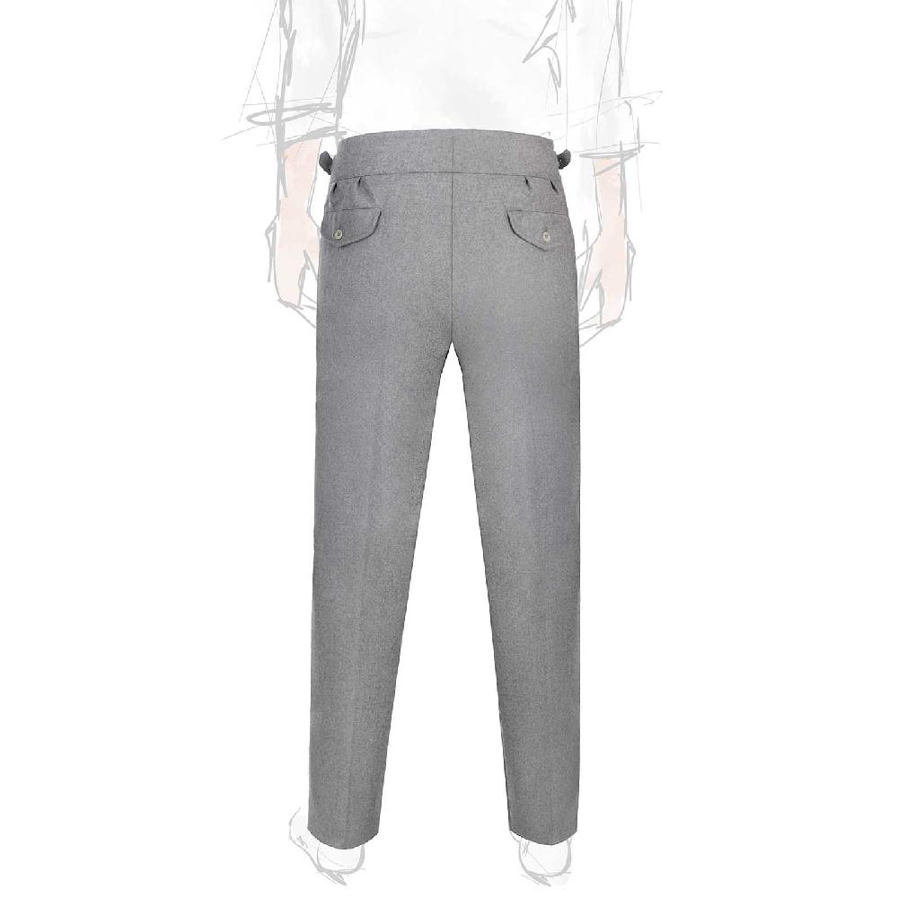 Rubinacci Pantalone manny in flanella grigio chiaro limited edition Offerte