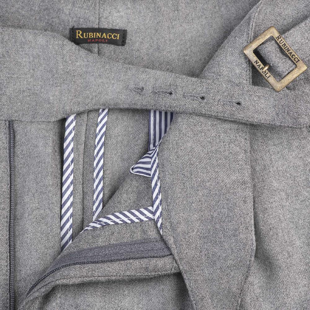 Rubinacci Pantalone manny in flanella grigio chiaro limited edition Offerte