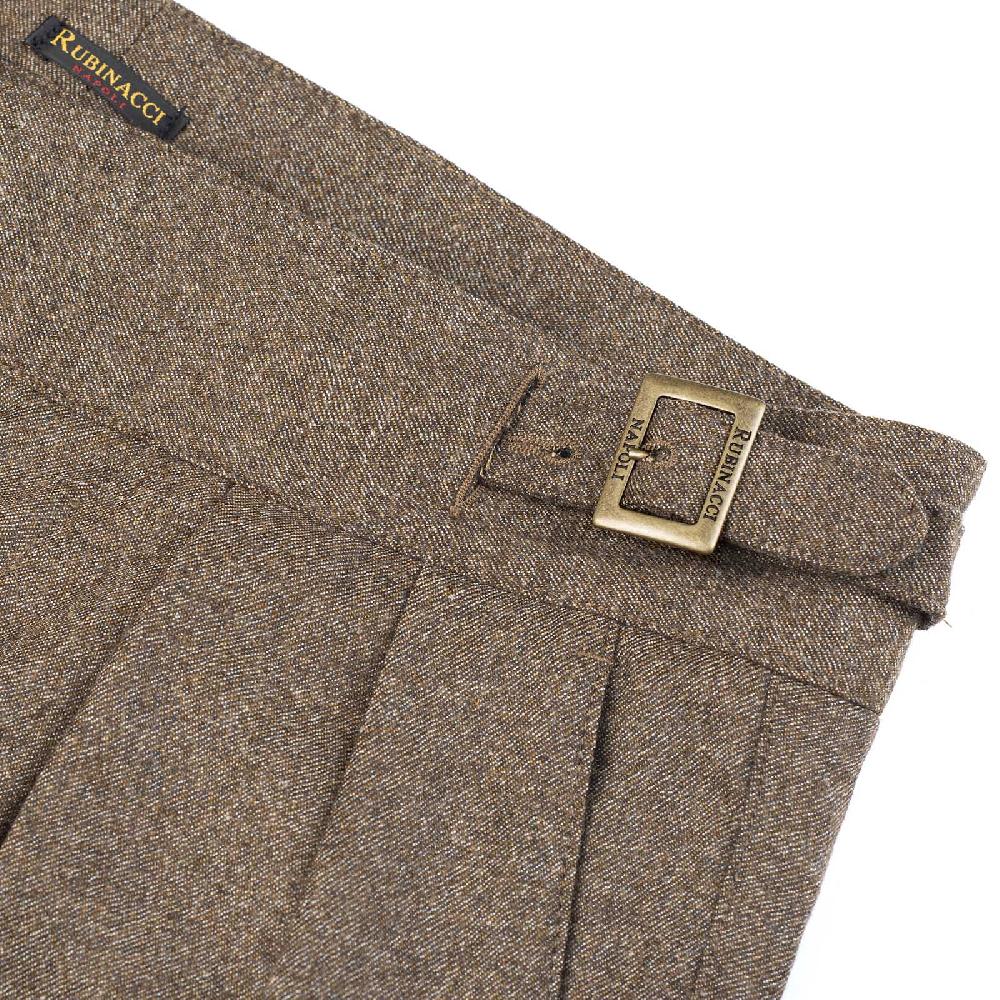 Rubinacci Pantalone manny in flanella sabbia limited edition Vendita Calda