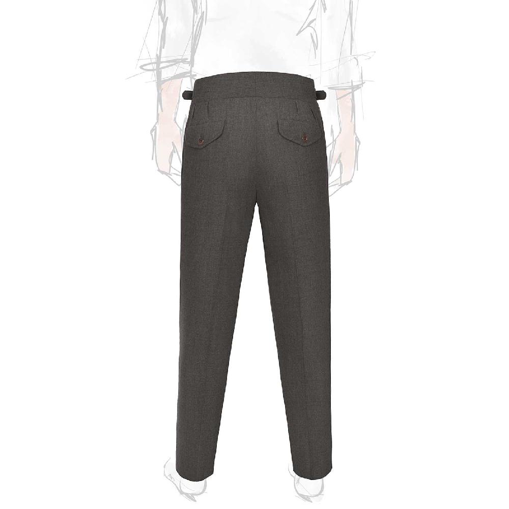Rubinacci Pantalone manny in flanella tortora limited edition Vendita Economica