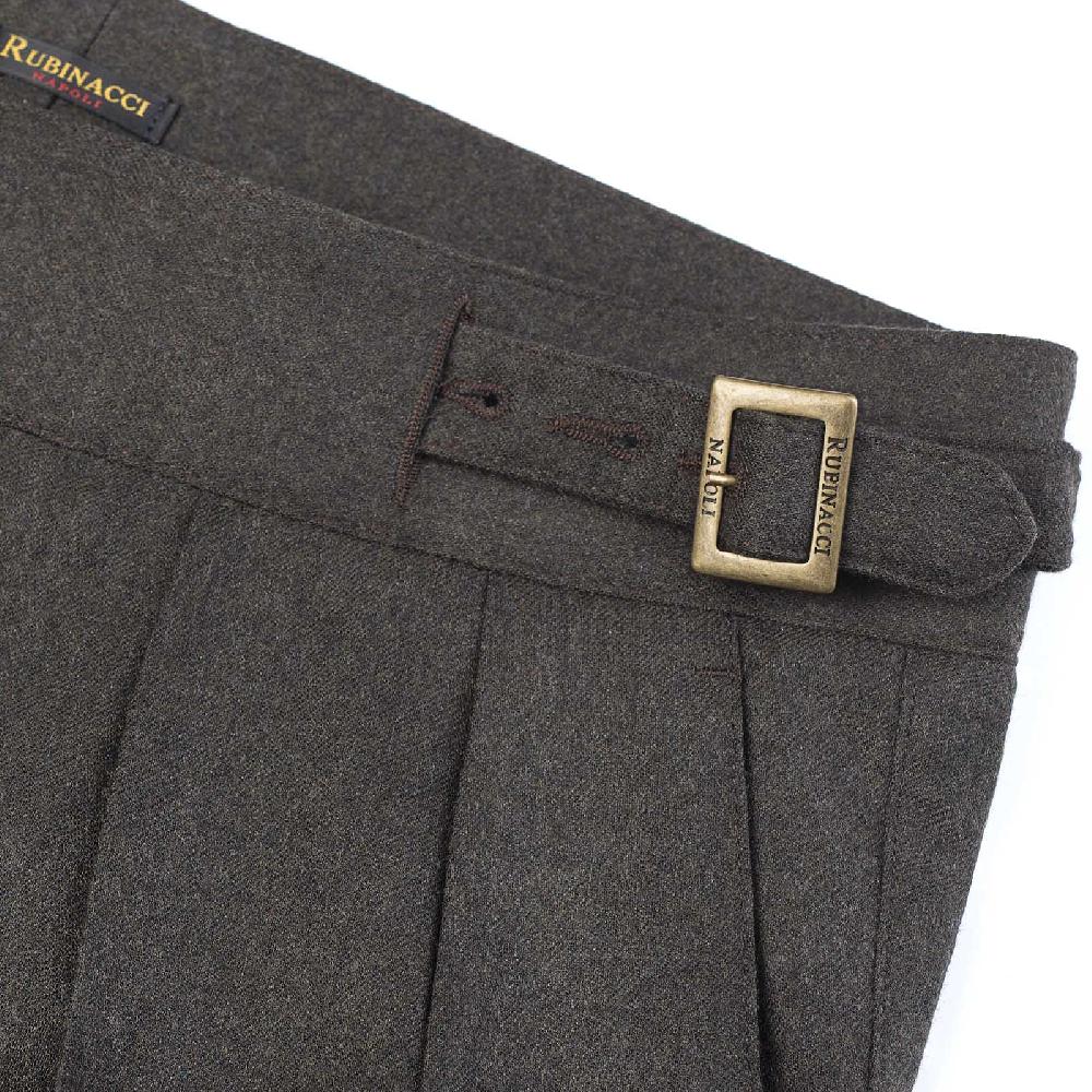 Rubinacci Pantalone manny in flanella tortora limited edition Vendita Economica