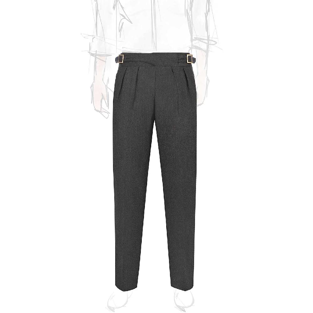 Rubinacci Pantalone manny in flanella grigio scuro Saldi Di Fabbrica