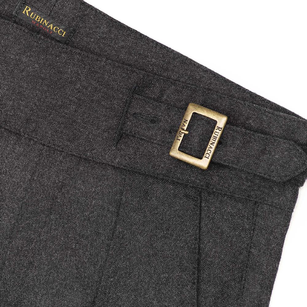 Rubinacci Pantalone manny in flanella grigio scuro Saldi Di Fabbrica