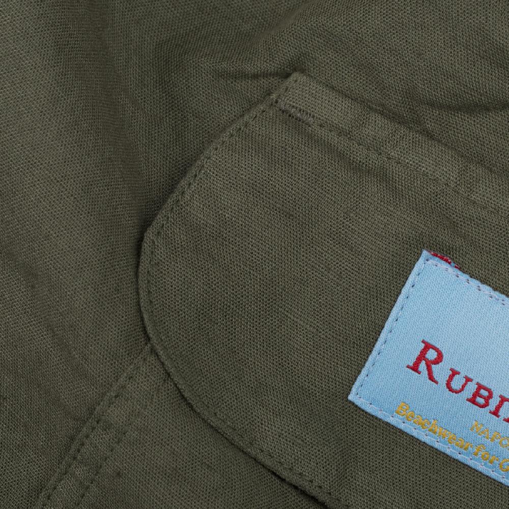 Rubinacci Costume da bagno verde in lino e cotone Vendite Flash