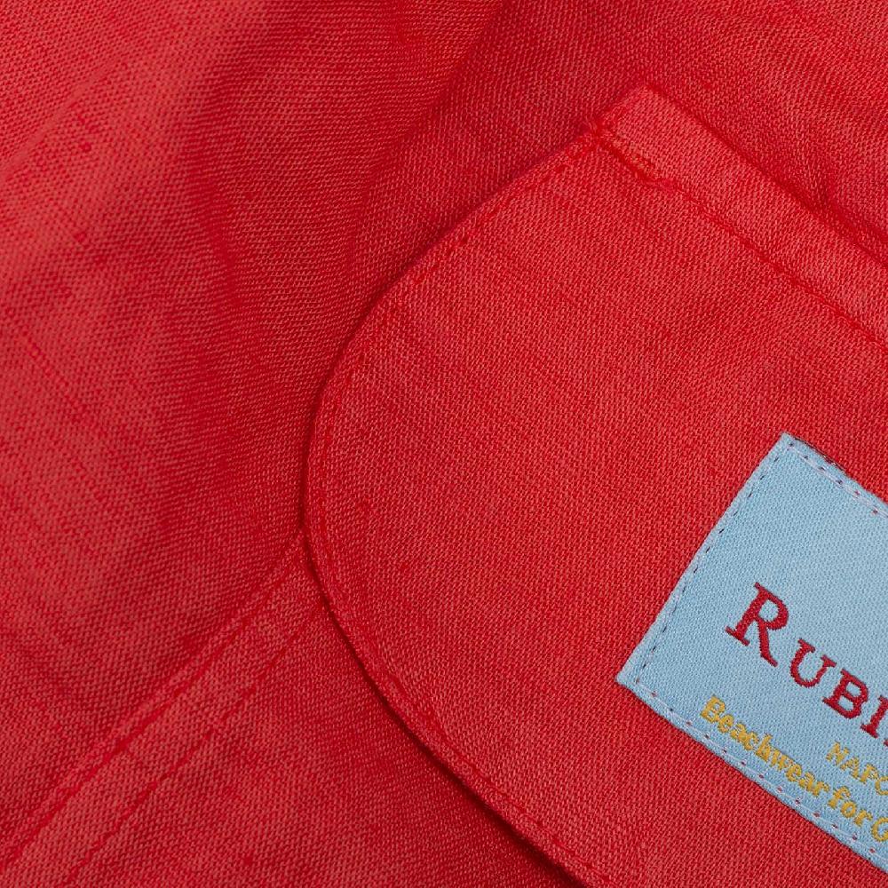 Rubinacci Costume da bagno rosso in lino e cotone Negozio