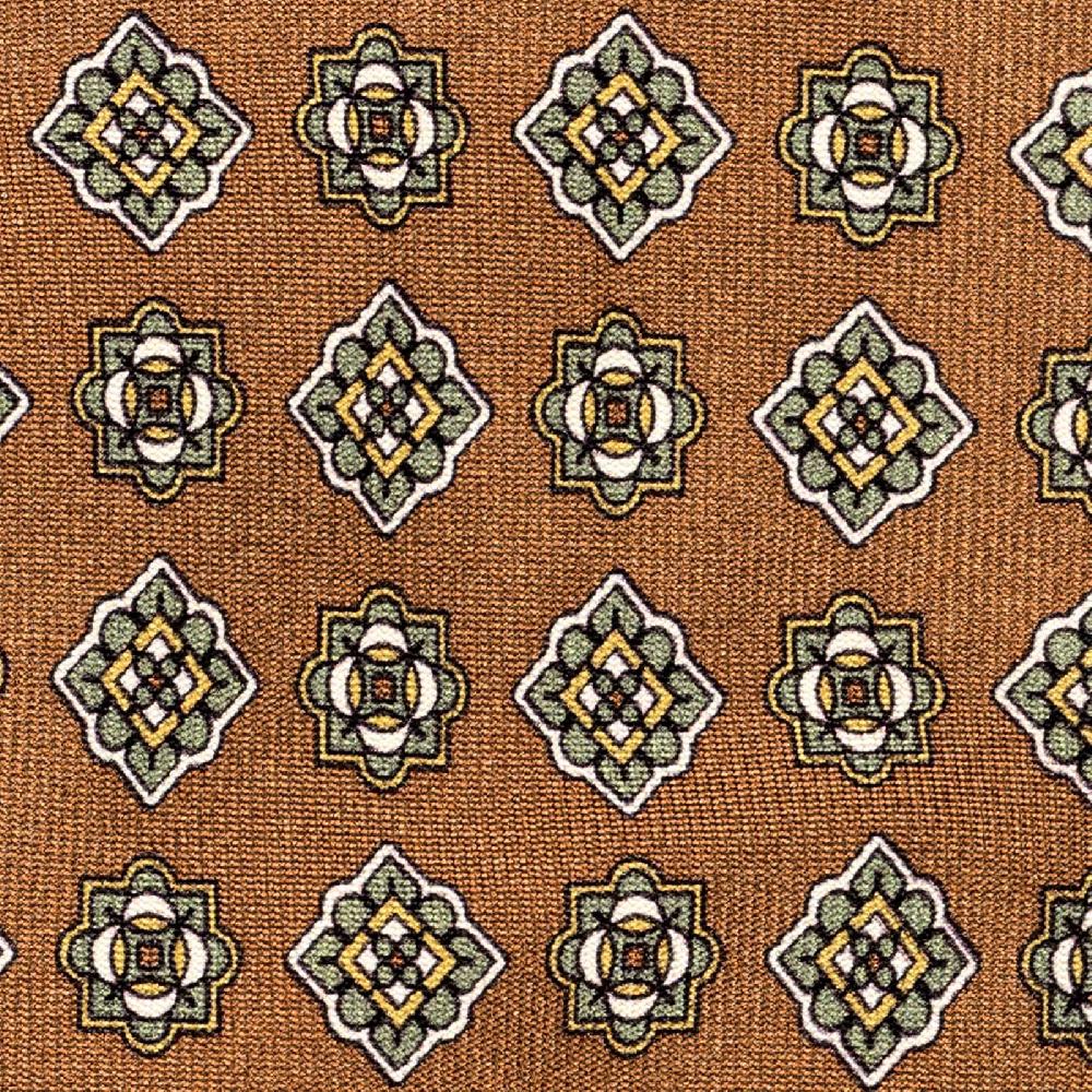 Rubinacci Cravatta in twill di seta con stampa geometrica beige Offerta speciale
