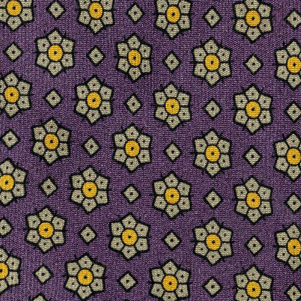 Rubinacci Cravatta in twill di seta con stampa floreale vino Vendite stagionali