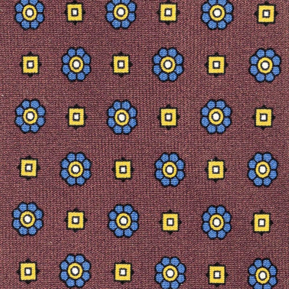 Rubinacci Cravatta in twill di seta con stampa floreale bordeaux Offerta temporanea