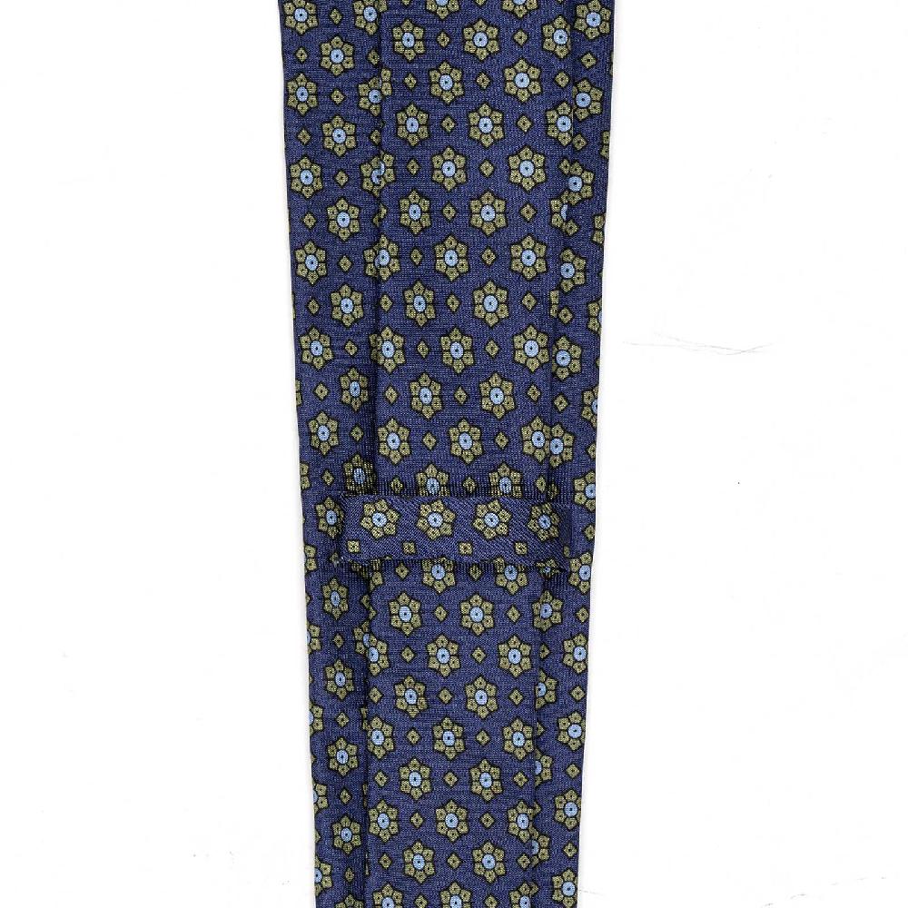 Rubinacci Cravatta in twill di seta con stampa floreale blu Lightning offer