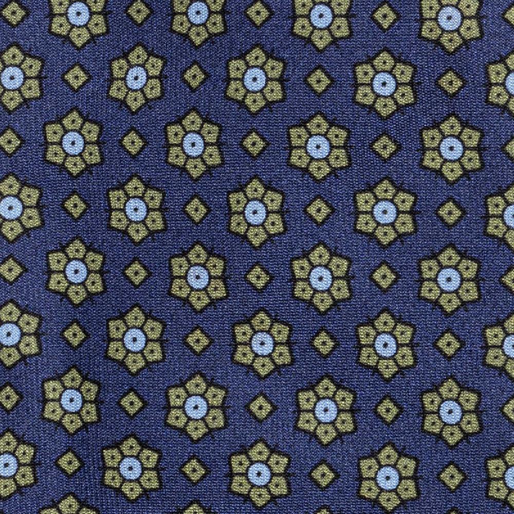 Rubinacci Cravatta in twill di seta con stampa floreale blu Lightning offer