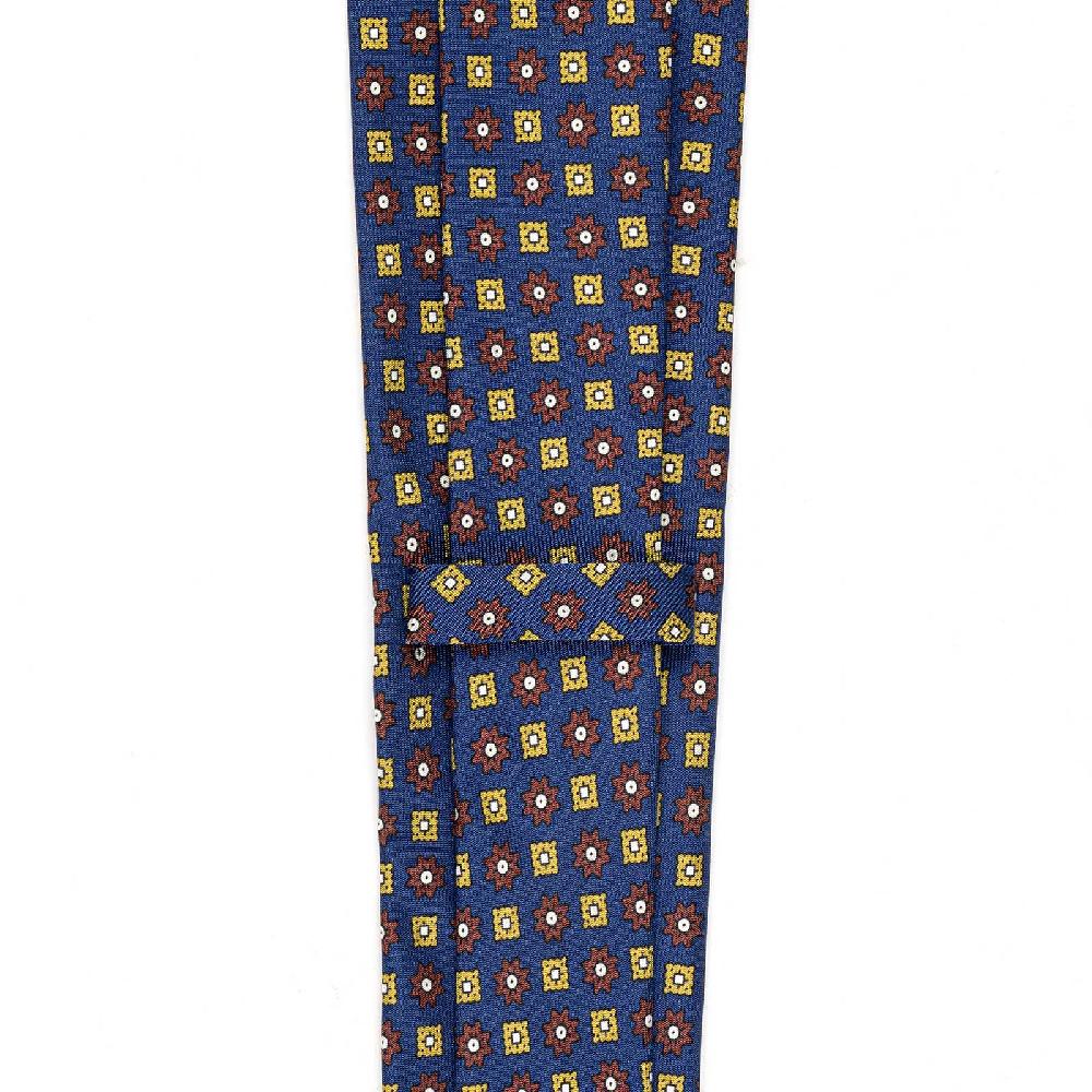 Rubinacci Cravatta in twill di seta con stampa floreale bluette Grandi sconti