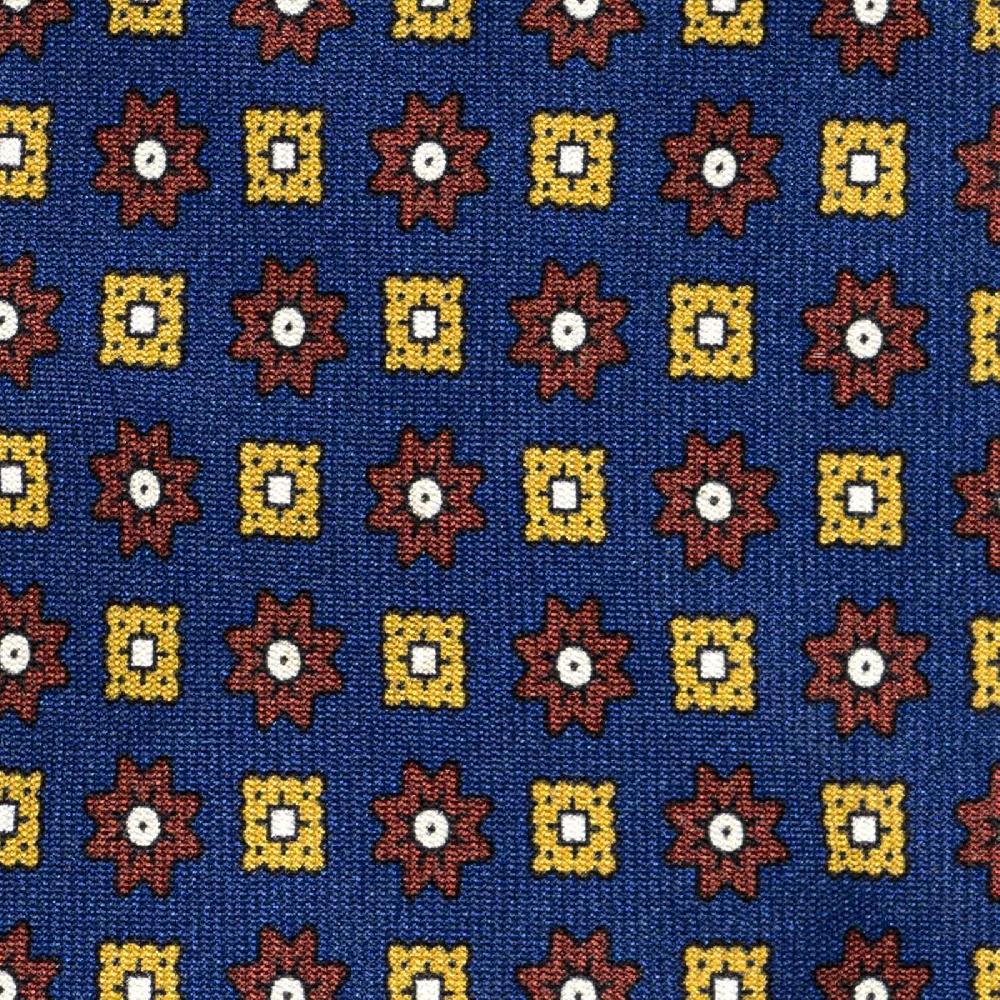 Rubinacci Cravatta in twill di seta con stampa floreale bluette Grandi sconti