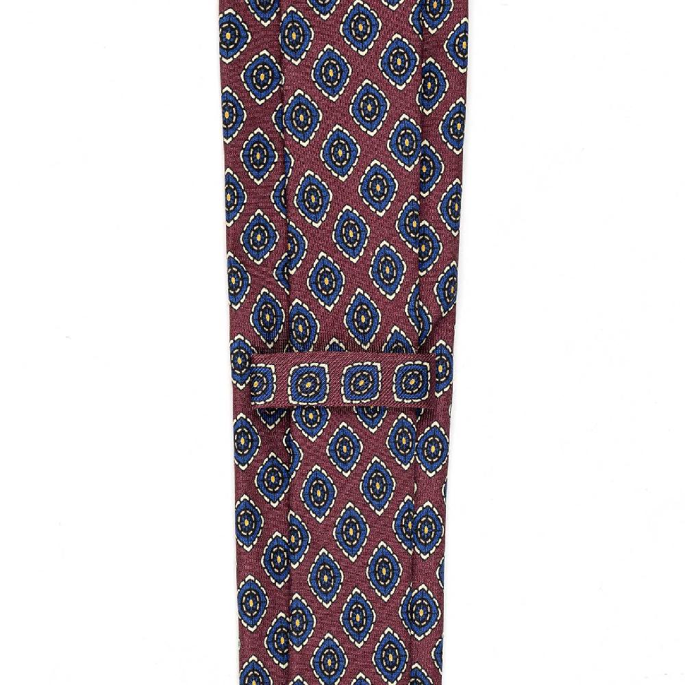 Rubinacci Cravatta in twill di seta con stampa floreale bordeaux Nuovi prodotti