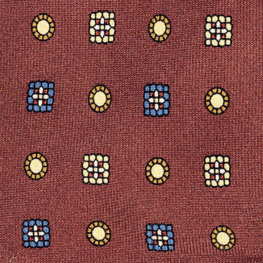 Rubinacci Cravatta in twill di seta mattone con stampa floreale Comprane uno, ottenene uno gratis