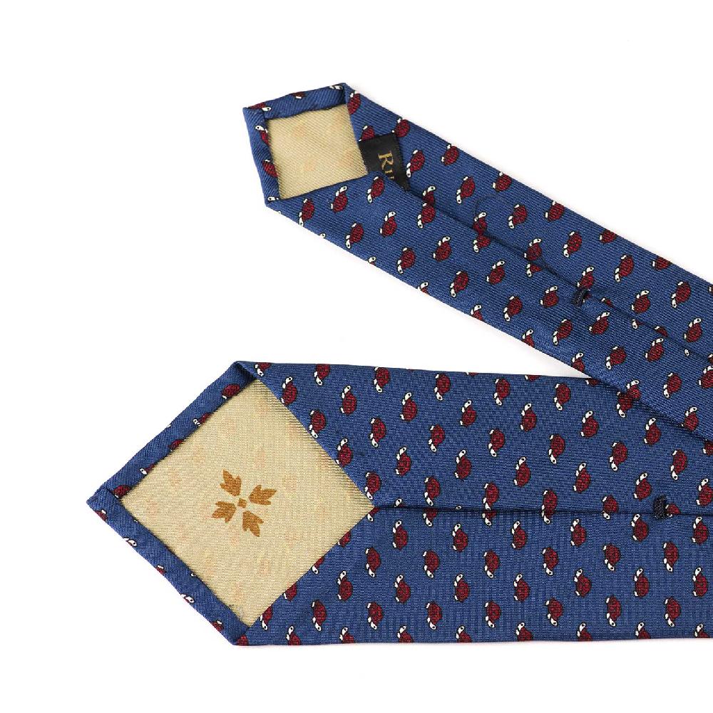 Rubinacci Cravatta in twill di seta con stampa tartaruga rossa Prezzo basso