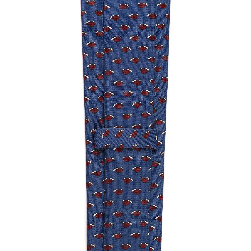 Rubinacci Cravatta in twill di seta con stampa tartaruga rossa Prezzo basso