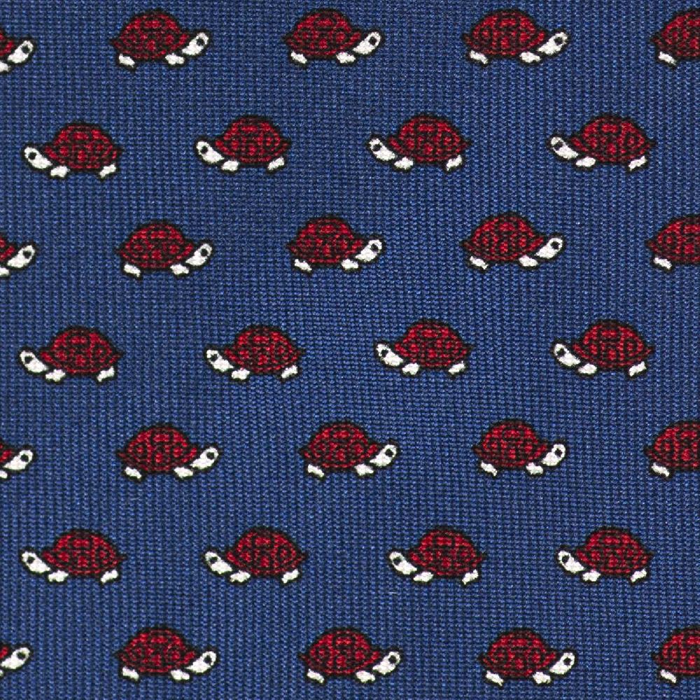 Rubinacci Cravatta in twill di seta con stampa tartaruga rossa Prezzo basso