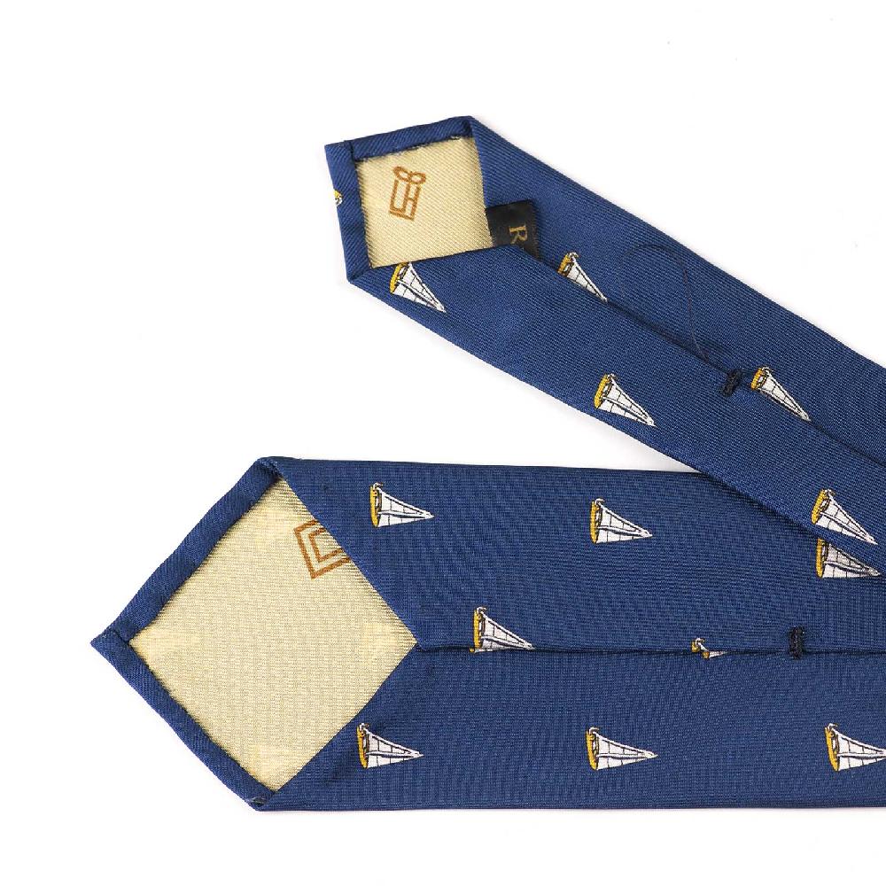Rubinacci Cravatta in twill di seta con stampa vela gialla Super Saving Price
