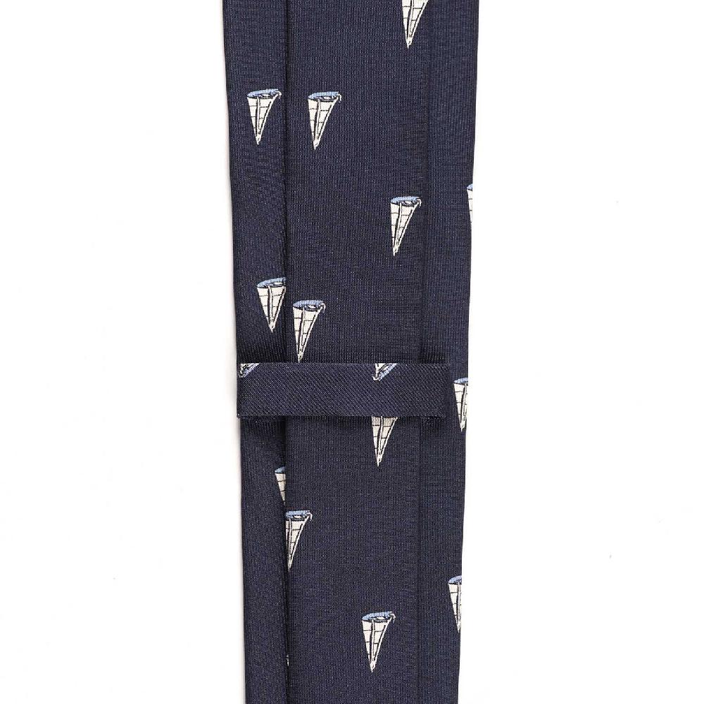 Rubinacci Cravatta in twill di seta con stampa vela azzurra Offerta settimanale