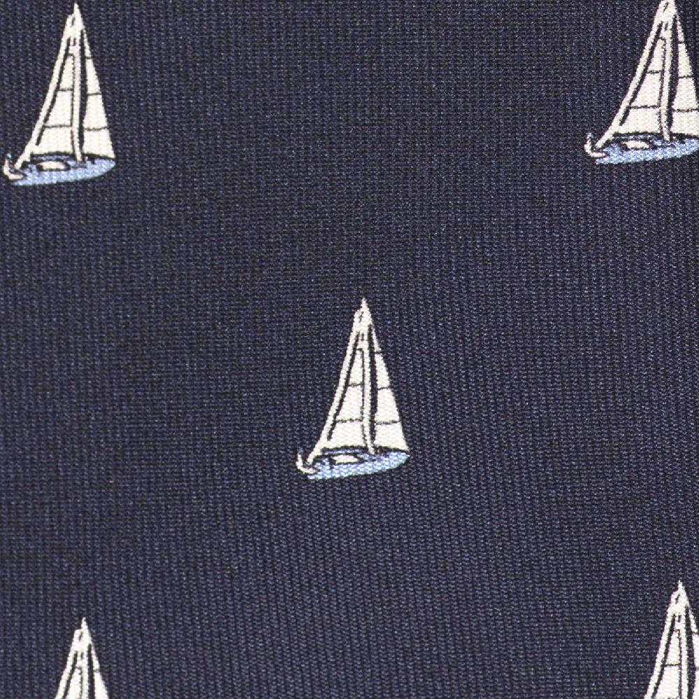 Rubinacci Cravatta in twill di seta con stampa vela azzurra Offerta settimanale