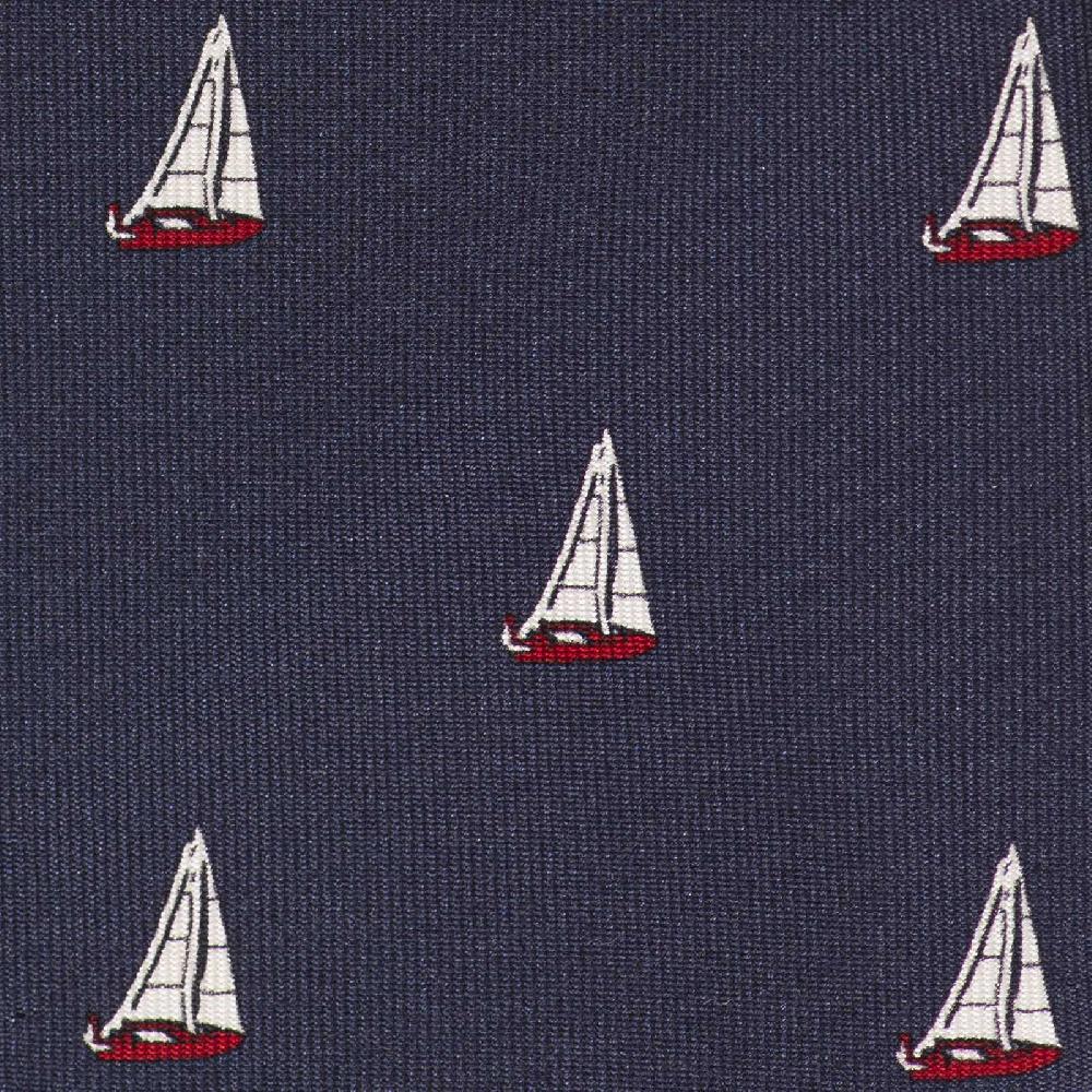 Rubinacci Cravatta in twill di seta con stampa vela rossa Ritorno libero