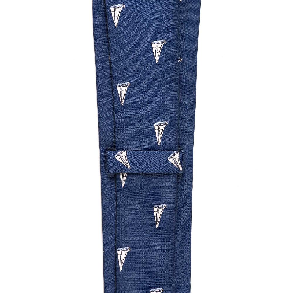 Rubinacci Cravatta in twill di seta con stampa vela celeste Rilascio limitato