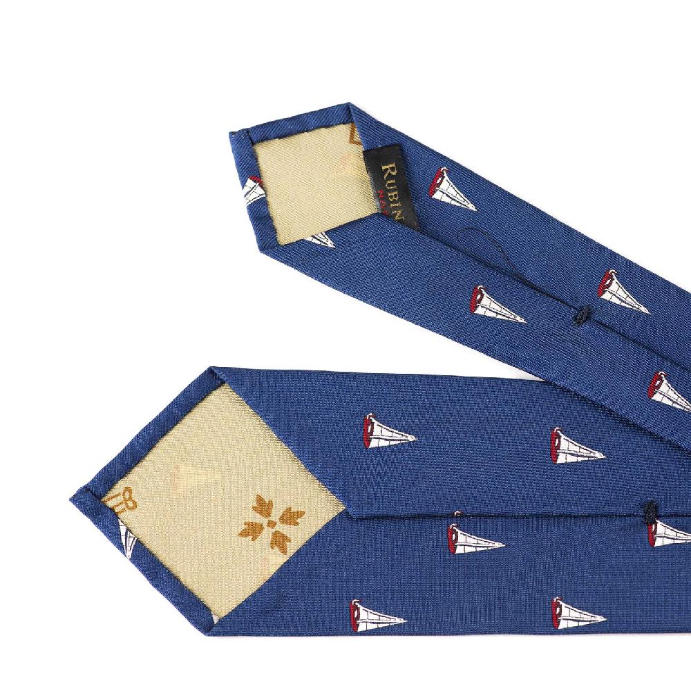 Rubinacci Cravatta in twill di seta con stampa vela rossa Ultimi tre giorni