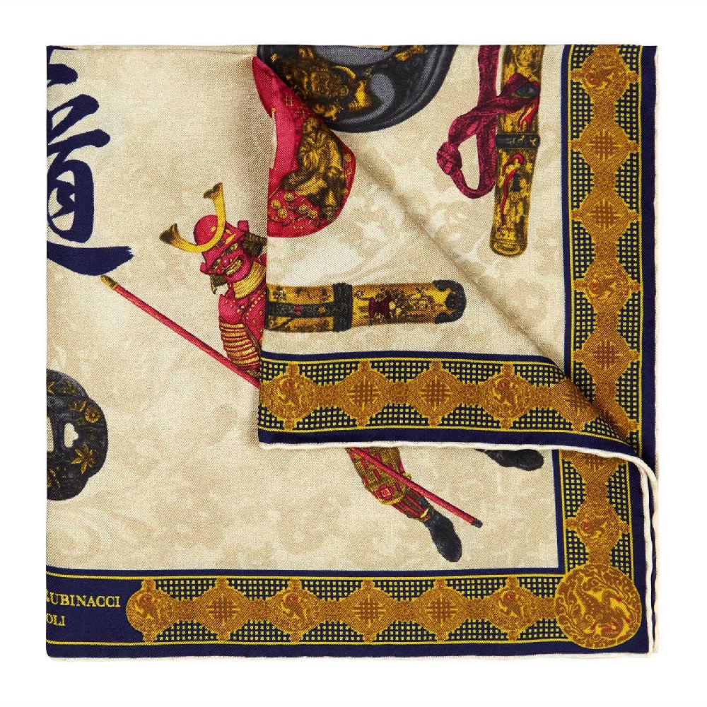 Rubinacci Pochette samurai blu navy Italia