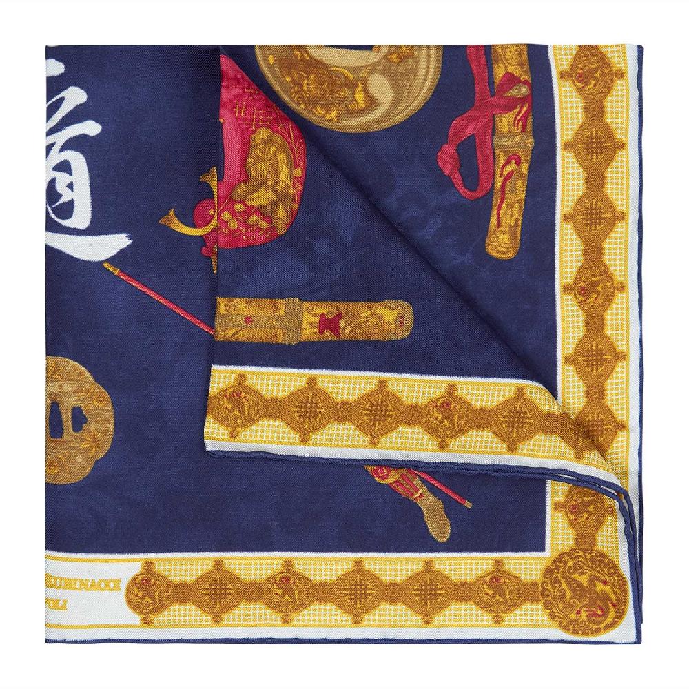Rubinacci Pochette samurai blu notte In Linea