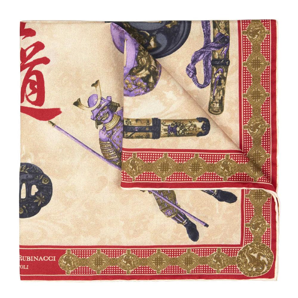 Rubinacci Pochette samurai rosso Nuovo