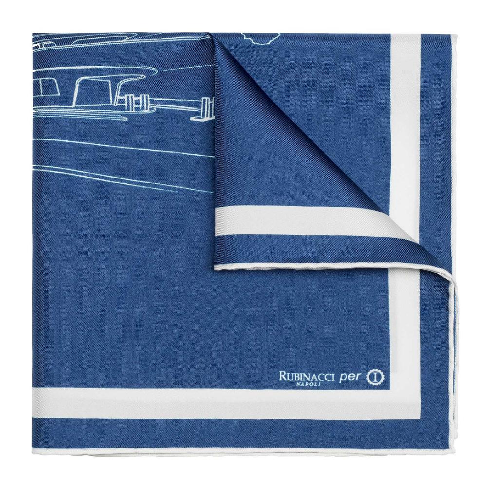 Rubinacci Pochette garage italia blu navy Pezzi Unici