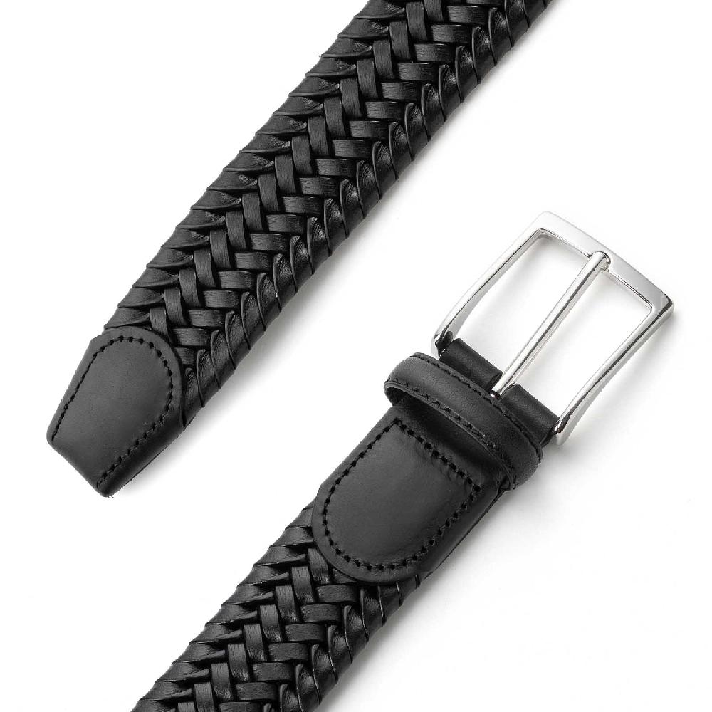 Rubinacci Cintura intrecciata cuoio nero Convenienza