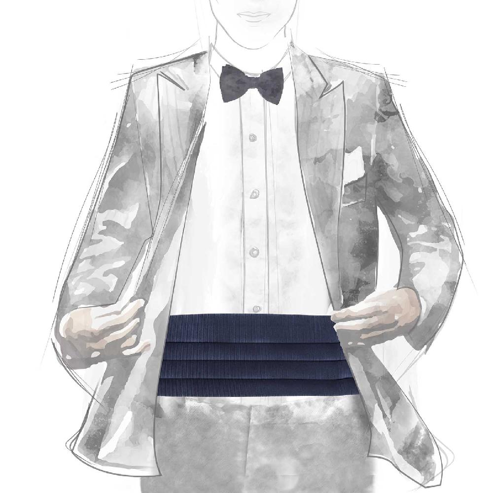 Rubinacci Fascia smoking grosgrain blu Online