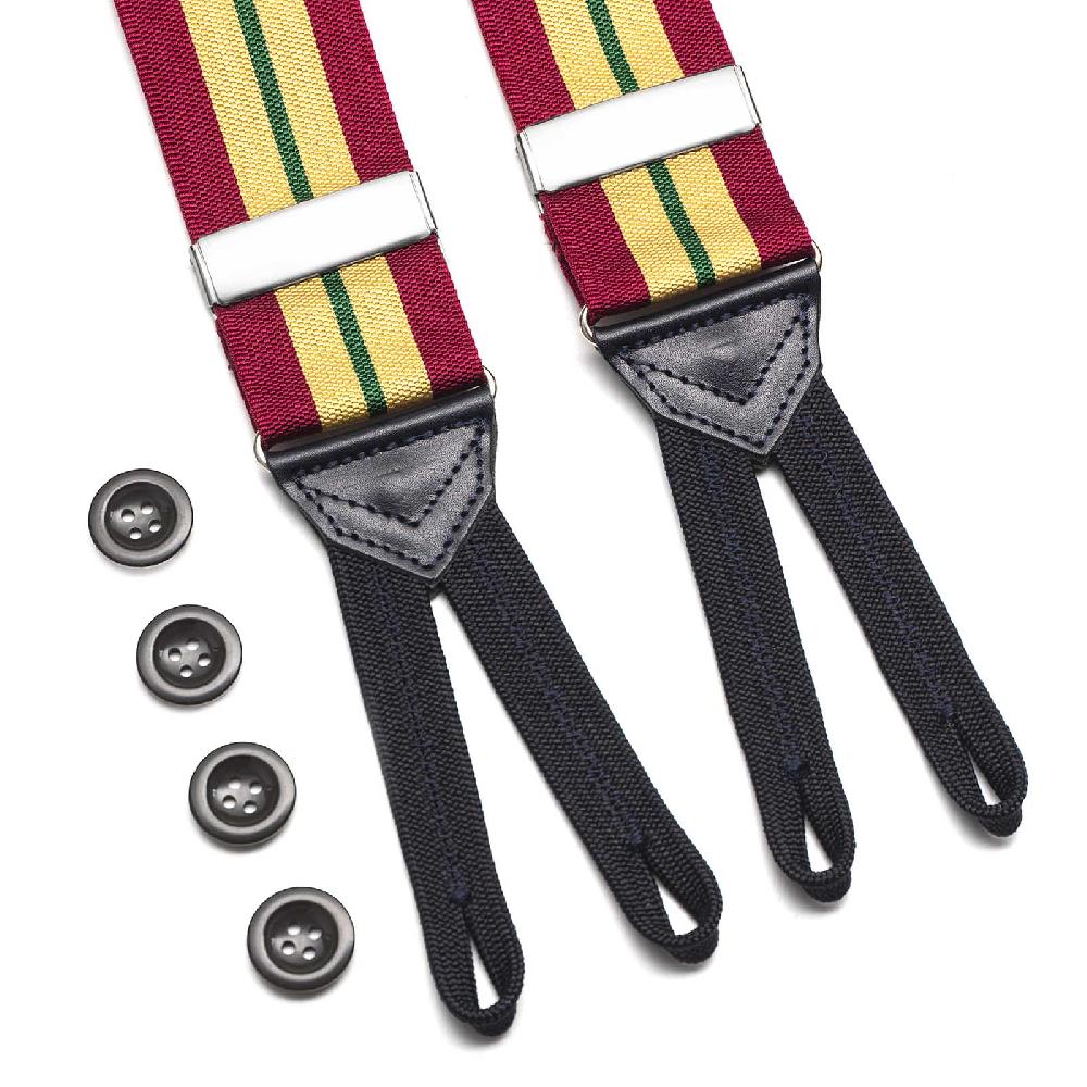 Rubinacci Bretelle rigate giallo e bordeaux Outlet