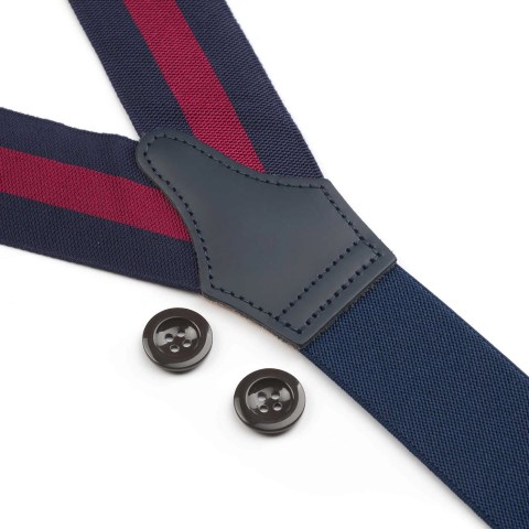 Rubinacci Bretelle rigate blu e rosso Saldi