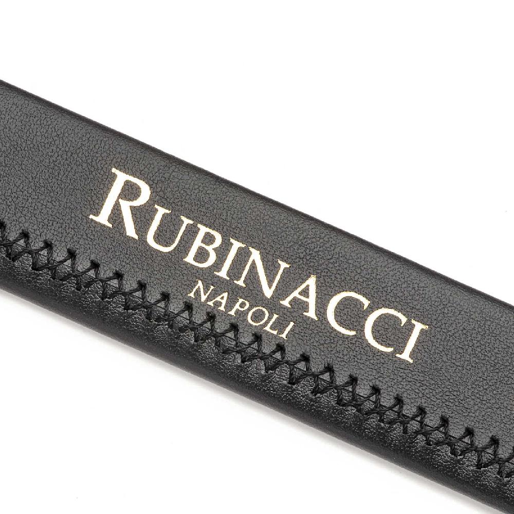 Rubinacci Cintura tubolare in vitello nappato nero In Saldo